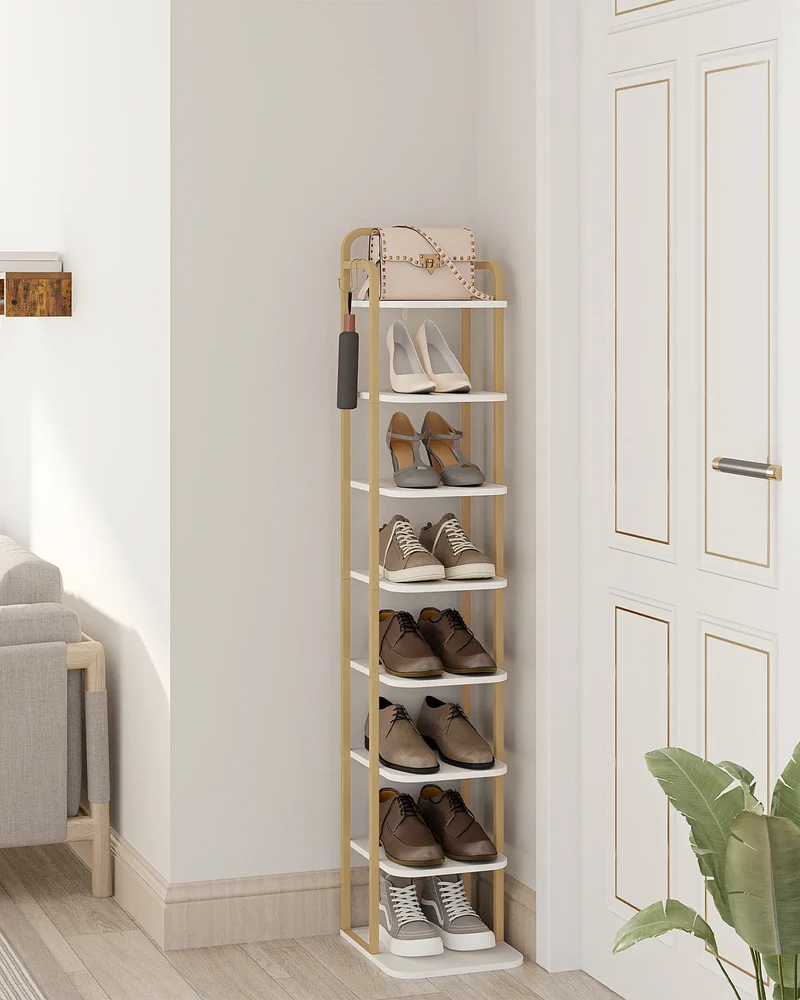 Schuhregal Vertikal 8 Ebenen Schuhaufbewahrung Hochformat