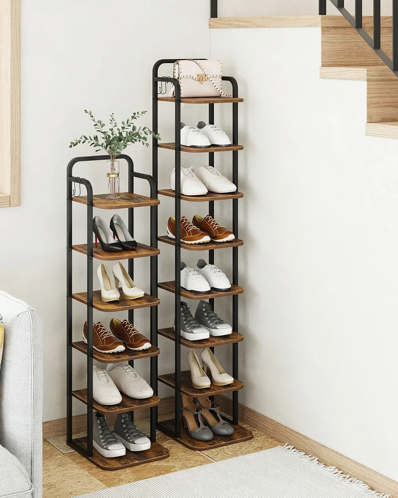 Schuhregal Vertikal 8 Ebenen Schuhaufbewahrung Hochformat
