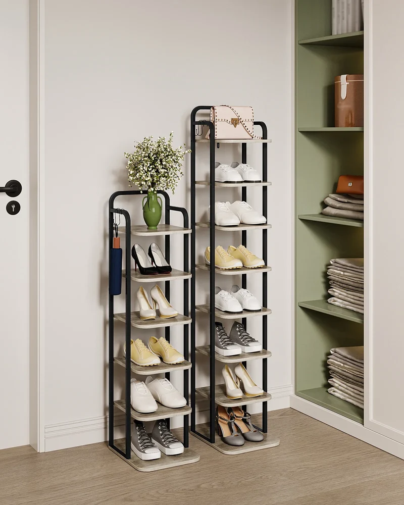 Schuhregal Vertikal 8 Ebenen Schuhaufbewahrung Hochformat