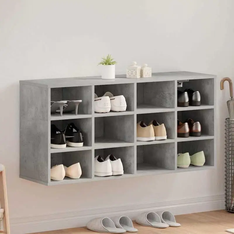 Schuhregal schmal mit 12 Fächern zur Wandmontage
