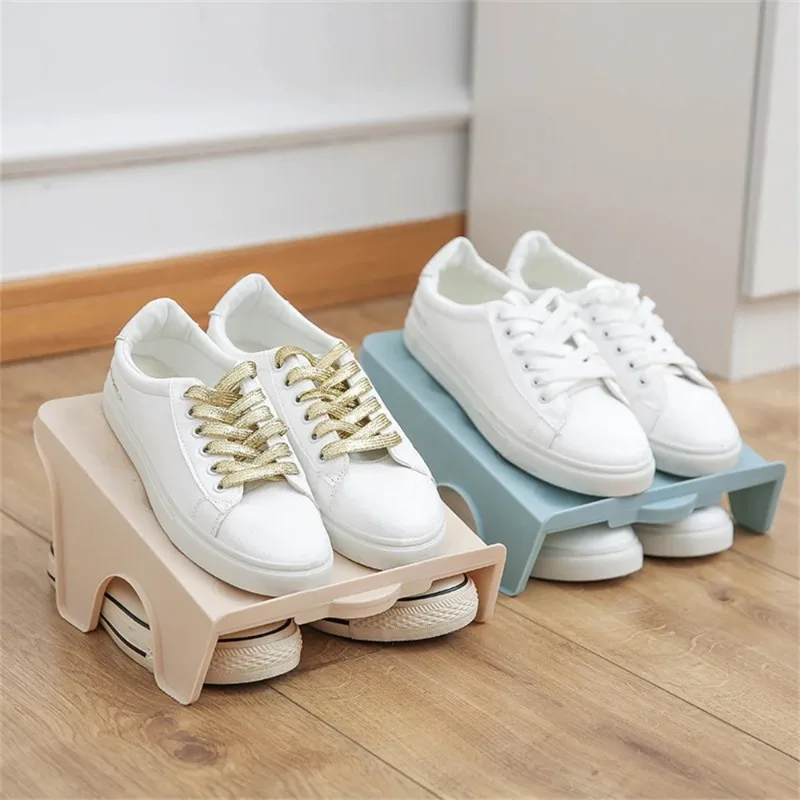 Kompaktes Schuhregal mit 2 Ebenen – 25 × 20,5 × 12,5 cm