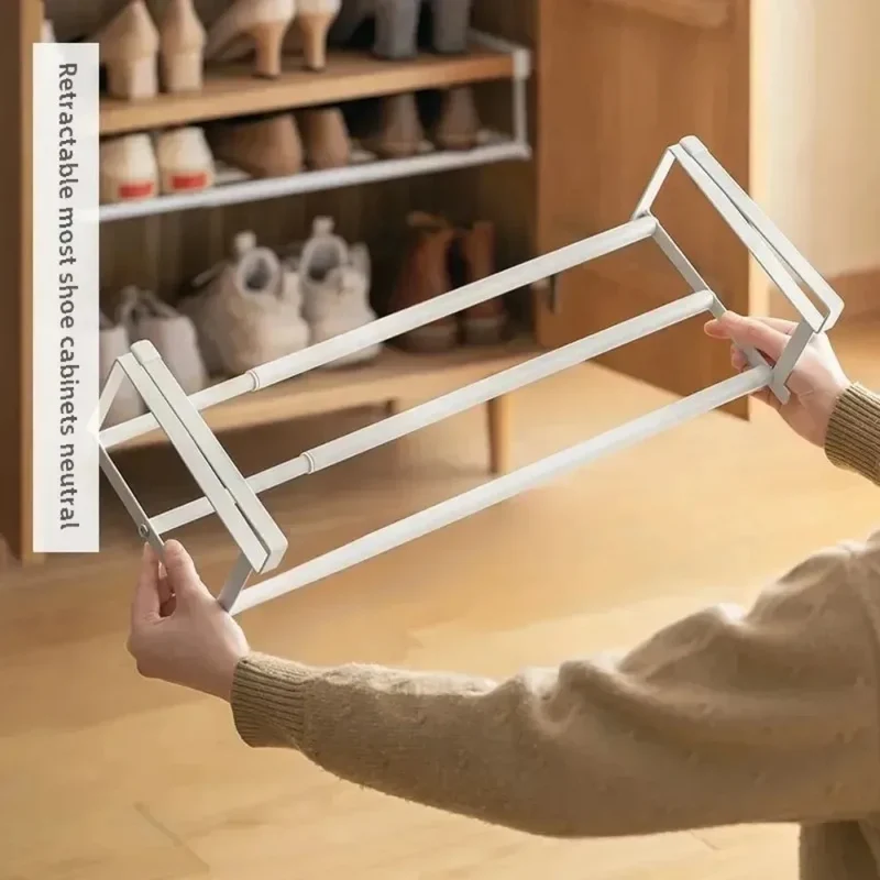 Schuhregal Weiß Verstellbar 2 Ebenen für den Schrank
