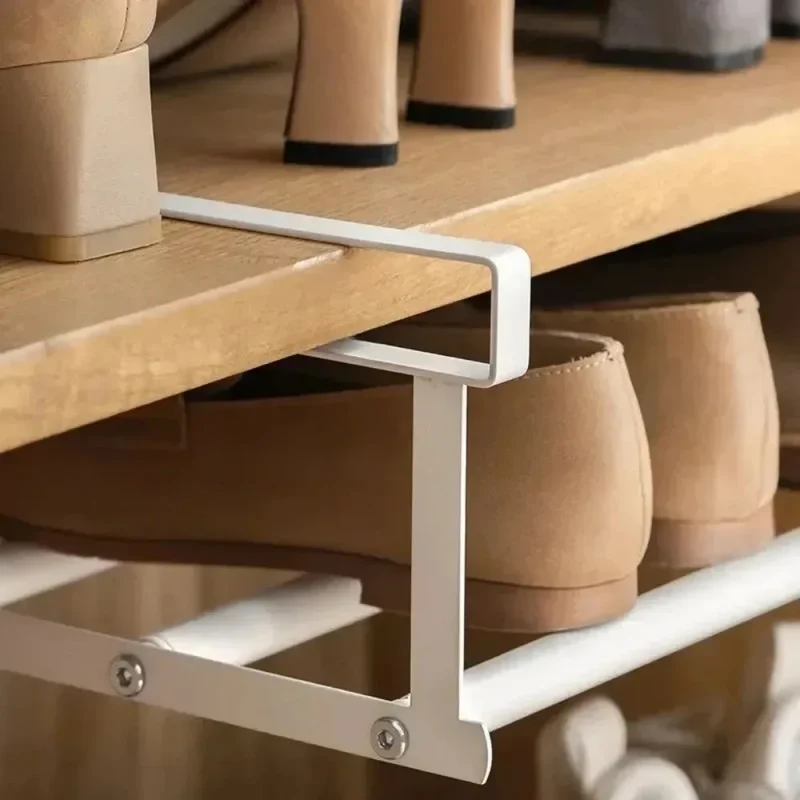 Schuhregal Weiß Verstellbar 2 Ebenen für den Schrank