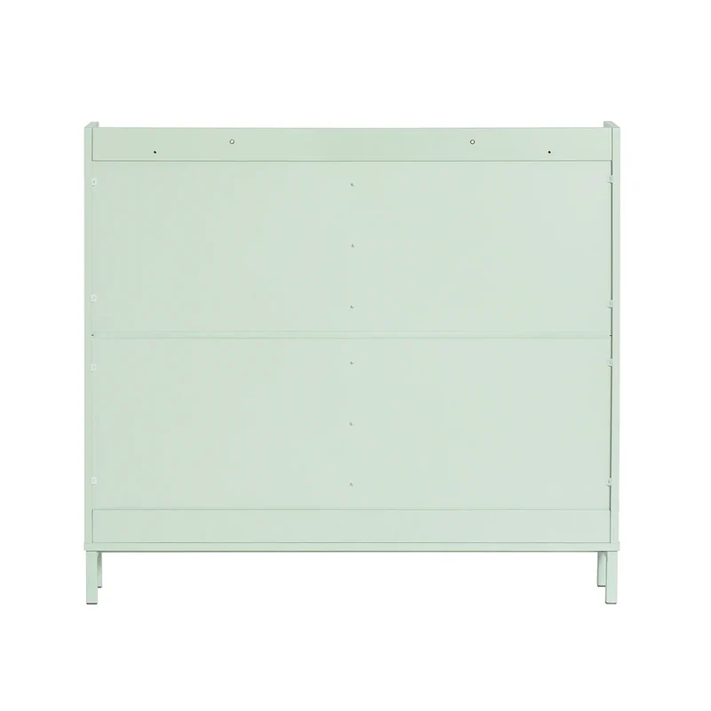 Schuhschrank Grün mit 4 Klappen Schuhaufbewahrung 100 x 90 cm