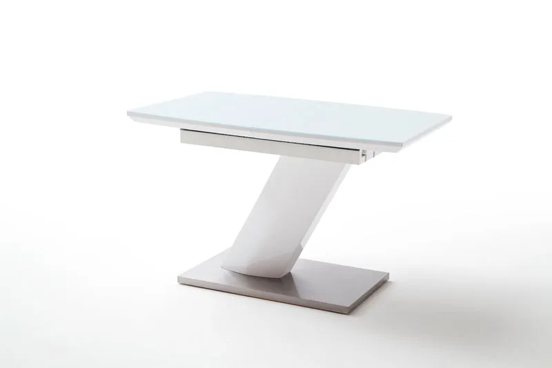 Esstisch Tisch Auszugstisch +Glasauflage +Hochglanzweiß +Neu auf Lager