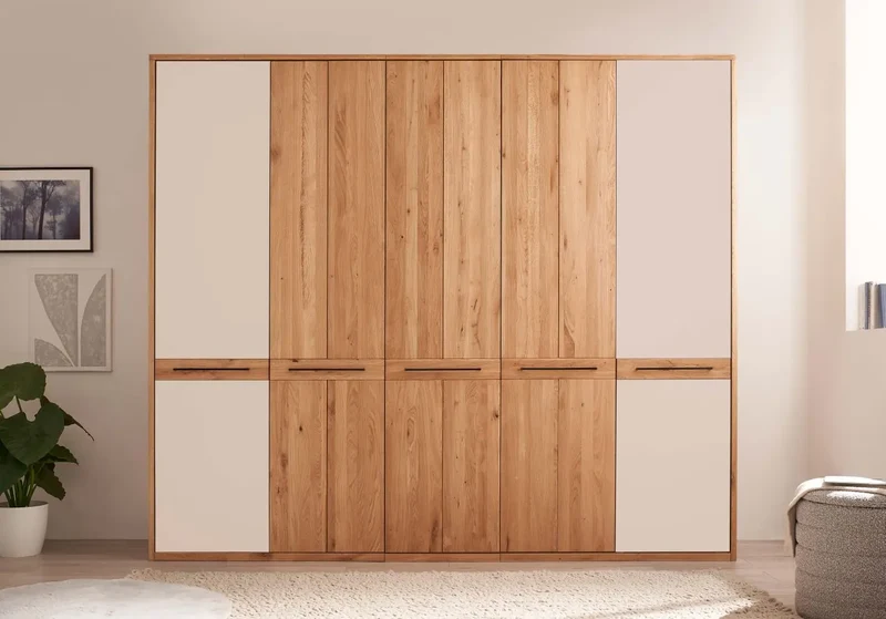 Kleiderschrank Schrank Schlafzimmer +Maße: 256x221x59cm +Massivholz +Eiche +vers. Farben +als Set erhältlich