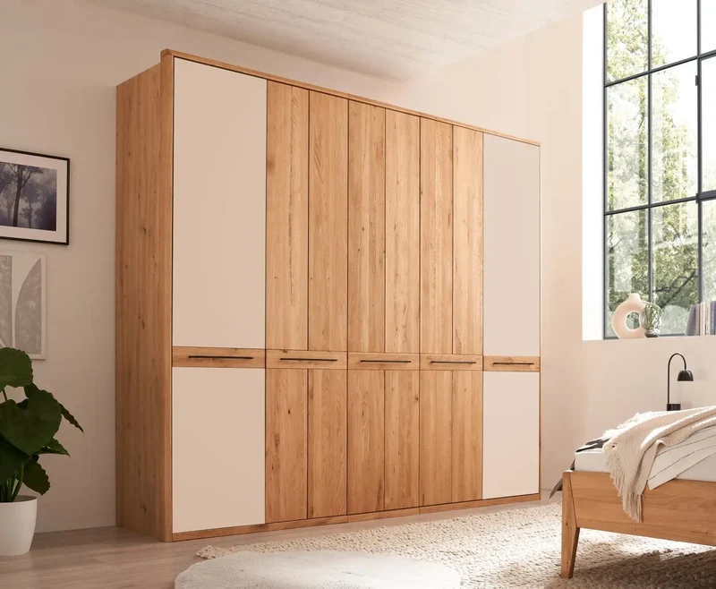 Kleiderschrank Schrank Schlafzimmer +Maße: 256x221x59cm +Massivholz +Eiche +vers. Farben +als Set erhältlich