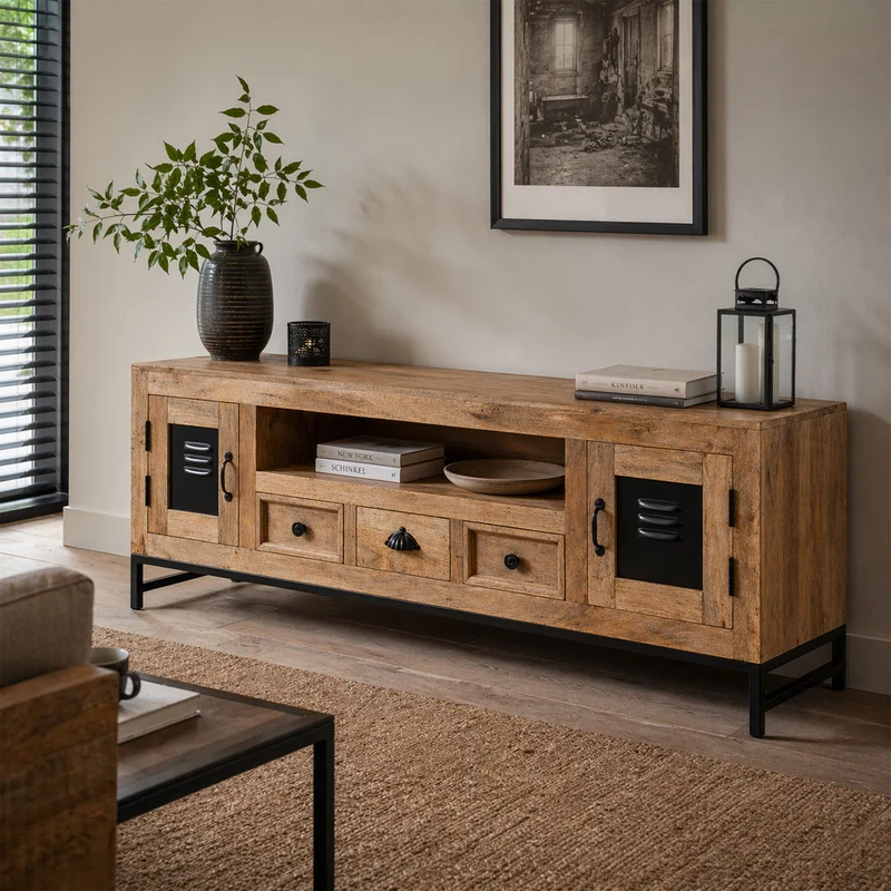TV-Lowboard Mangoholz massiv - Willow