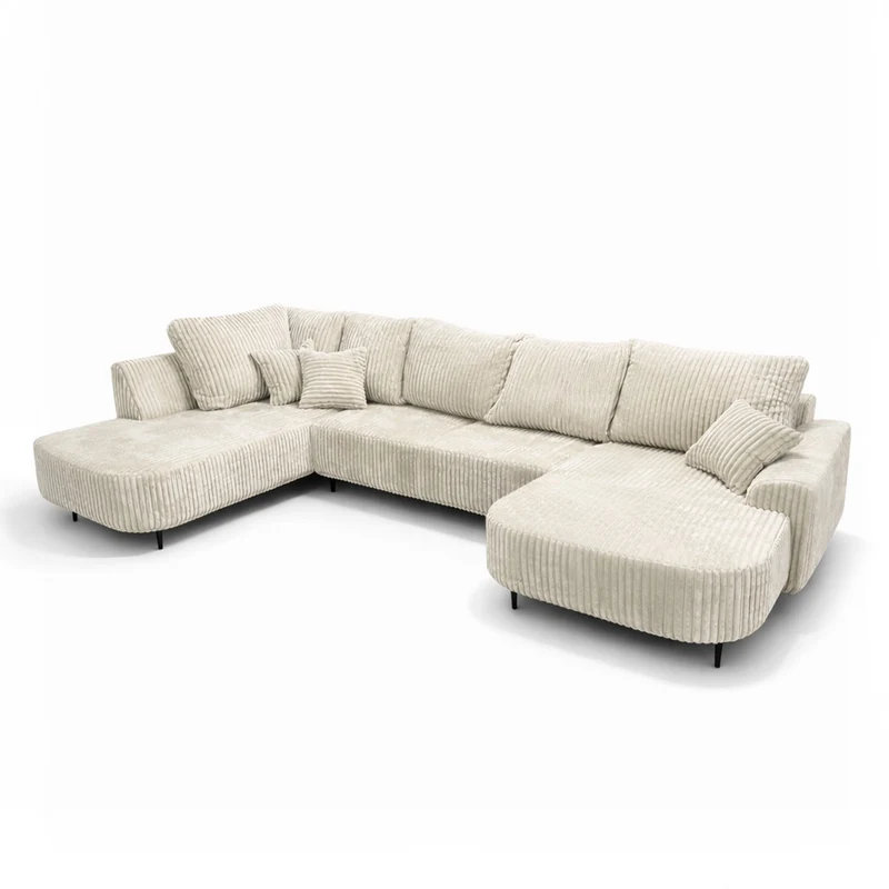 Wohnlandschaft Breitcord beige - Mystery