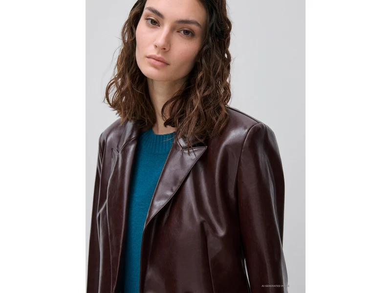 Taillierter Blazer aus beschichtetem Stoff