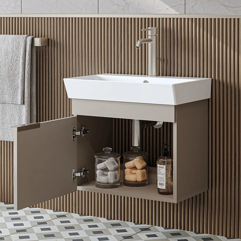 Roomart Badmöbel LYCIA 60 cm, Waschtisch mit Keramik-Waschbecken, in 4 Farben