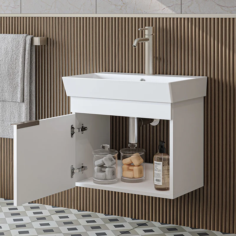 Roomart Badmöbel LYCIA 60 cm, Waschtisch mit Keramik-Waschbecken, in 4 Farben