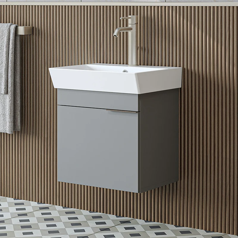 Roomart Badmöbel LYCIA 50 cm, Waschtisch mit Keramik-Waschbecken, in 4 Farben