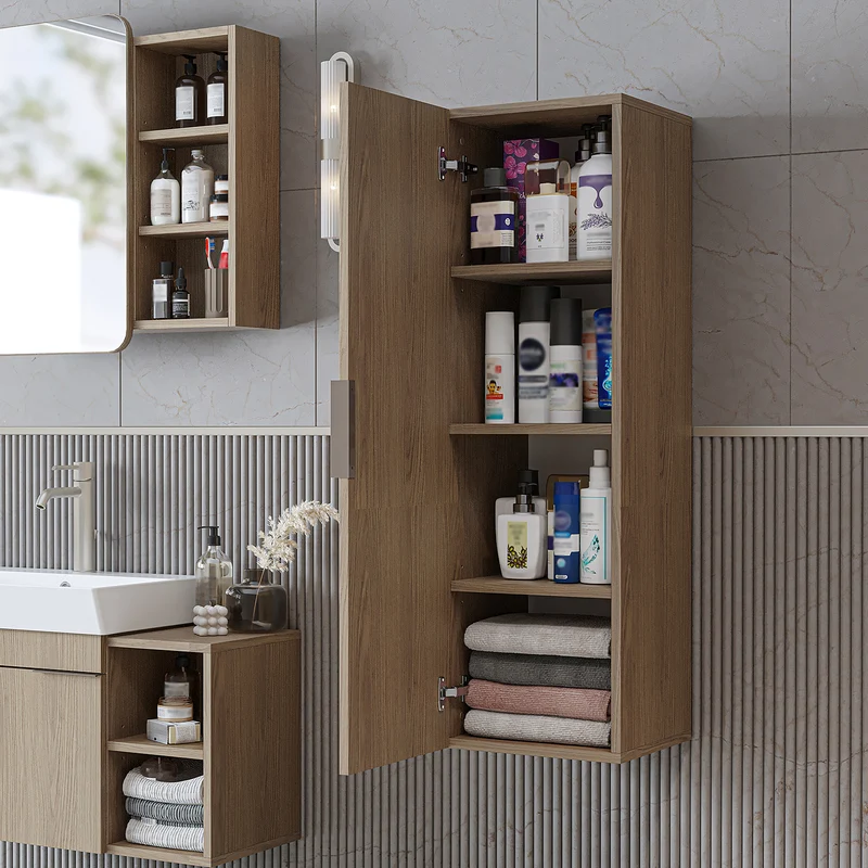 Roomart Badmöbel-Set LYCIA 120 cm, 4-teilig mit Doppelwaschtisch und Spiegelschrank, in 4 Farben