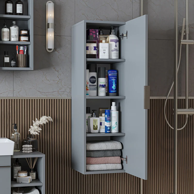 Roomart Badmöbel-Set LYCIA 120 cm, 4-teilig mit Doppelwaschtisch und Spiegelschrank, in 4 Farben