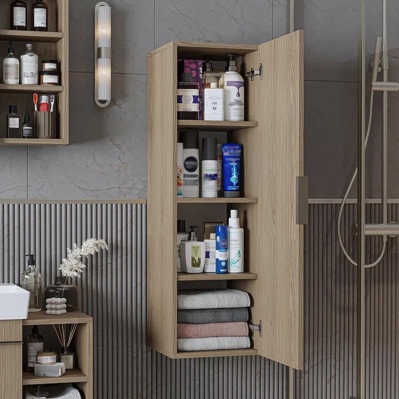 Roomart Badmöbel-Set LYCIA 120 cm, 4-teilig mit Doppelwaschtisch und Spiegelschrank, in 4 Farben
