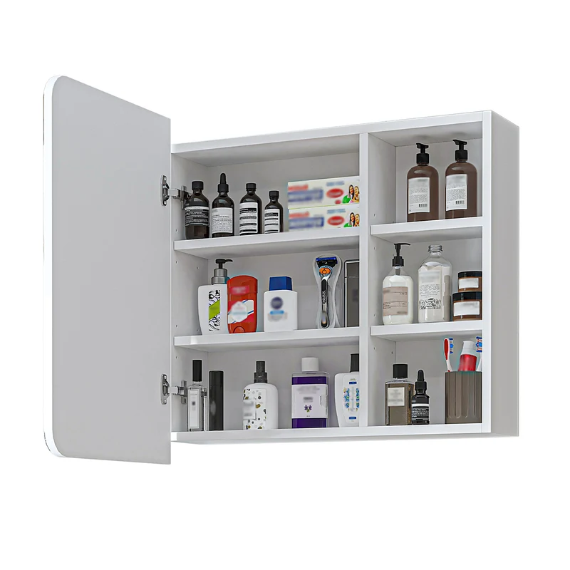 Roomart Badmöbel-Set LYCIA 82 cm, 4-teilig mit Spiegelschrank und Hochschrank, in 4 Farben
