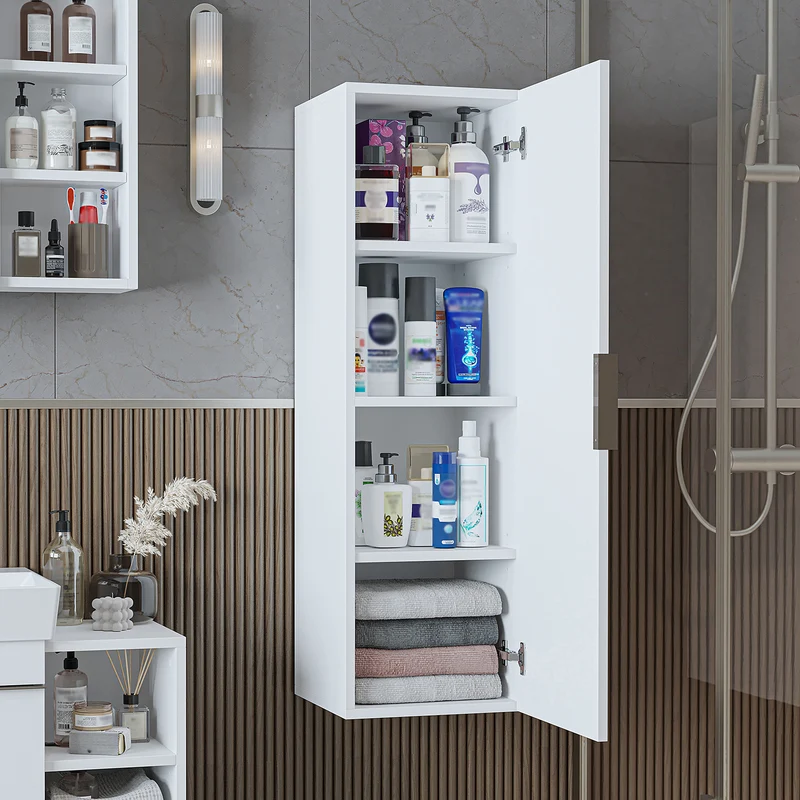 Roomart Badmöbel-Set LYCIA 82 cm, 4-teilig mit Spiegelschrank und Hochschrank, in 4 Farben