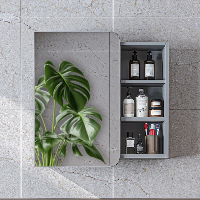 Roomart Badmöbel-Set LYCIA 82 cm, 4-teilig mit Spiegelschrank und Hochschrank, in 4 Farben