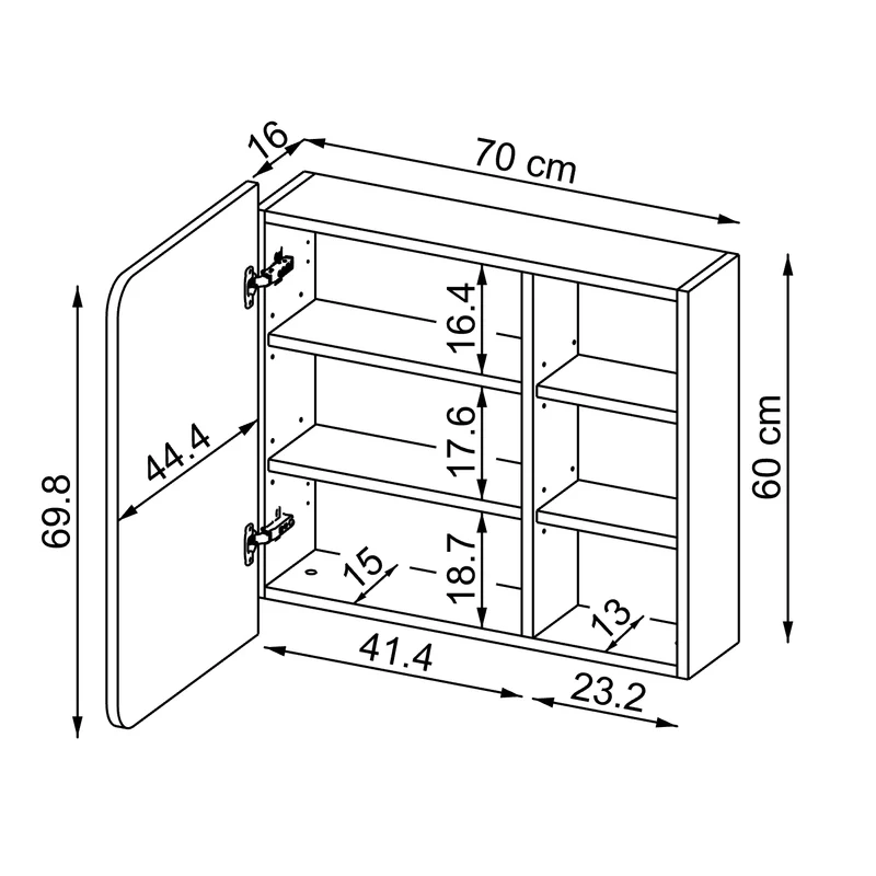 Roomart Badmöbel-Set LYCIA 82 cm, 4-teilig mit Spiegelschrank und Hochschrank, in 4 Farben