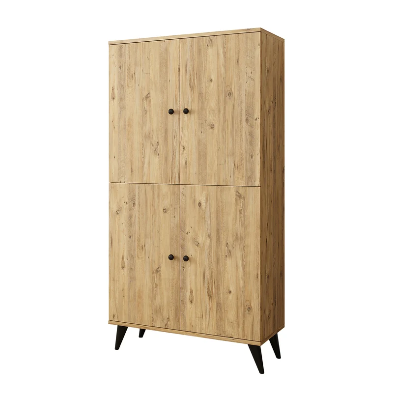 Roomart Mehrzweckschrank RETRA-II, 165 cm, mit Türen und 4 Fächern, in Eiche