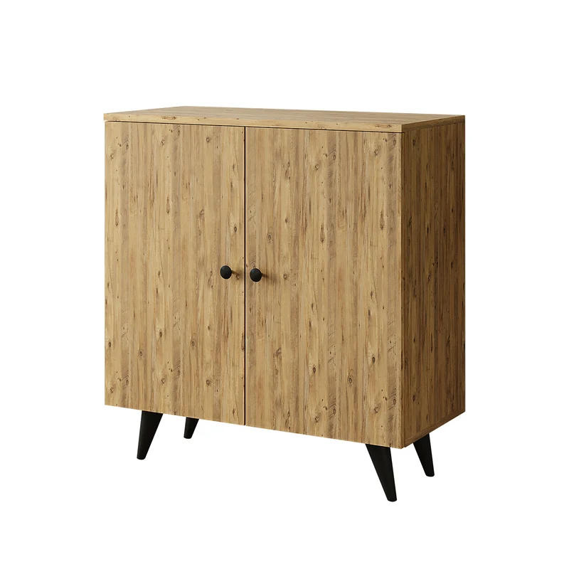 Roomart Mehrzweckschrank RETRA-I, 85 cm, mit 2 Türen und 3 Fächern, in Eiche