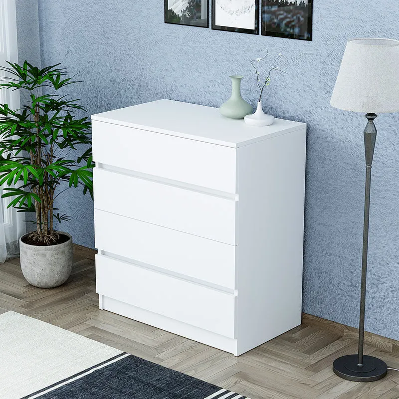 Roomart Kommode - Aufbewahrungsschrank SIFO, 80 cm, mit 4 Schubladen, in Weiß