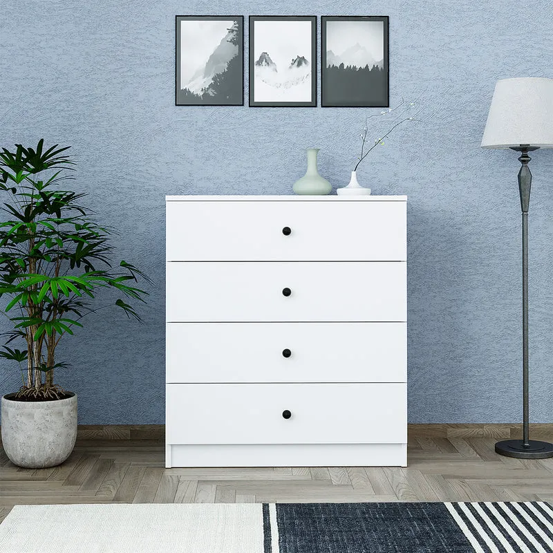 Roomart Kommode - Aufbewahrungsschrank SIFO, 80 cm, mit 4 Schubladen, in Weiß