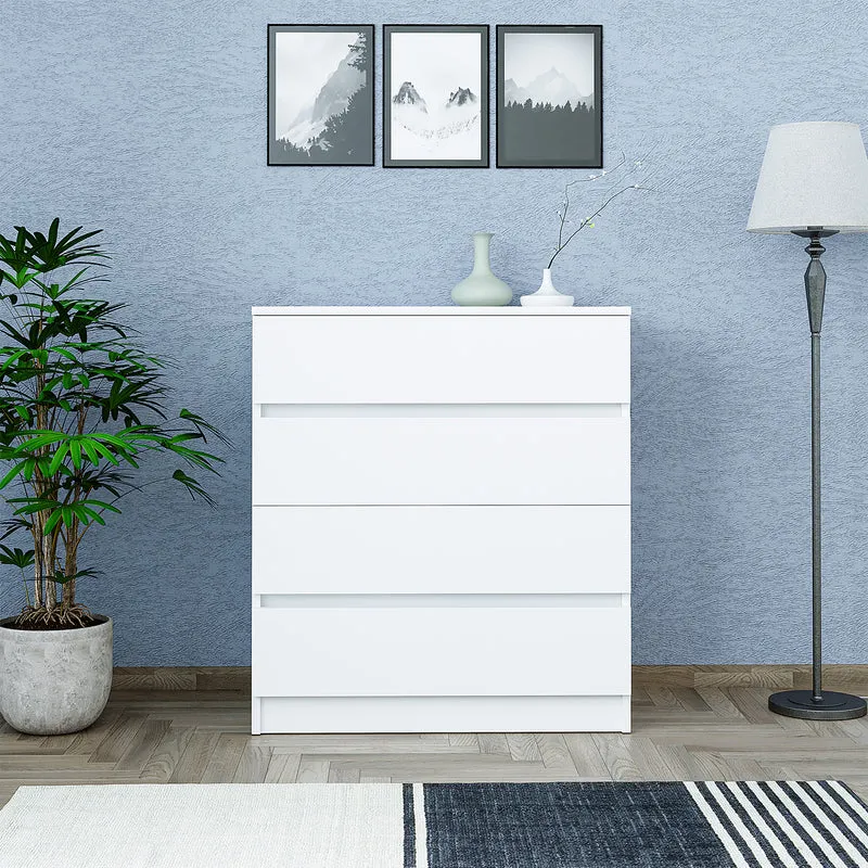 Roomart Kommode - Aufbewahrungsschrank SIFO, 80 cm, mit 4 Schubladen, in Weiß