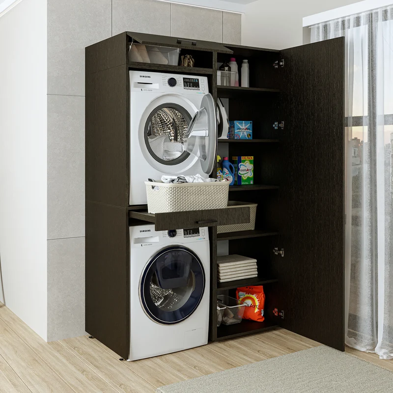Roomart Waschmaschinenschrank DUO-I, 127 cm, Überbauschrank für Waschmaschine & Trockner, in 3 Farben