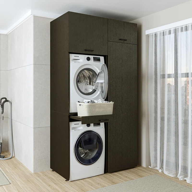 Roomart Waschmaschinenschrank DUO-I, 127 cm, Überbauschrank für Waschmaschine & Trockner, in 3 Farben