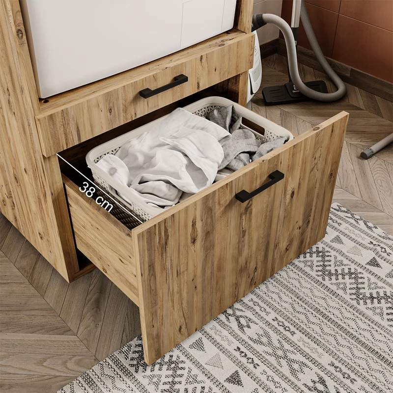 Roomart Waschmaschinenschrank SERIE 2, 67 cm, mit Ausziehbrett und Schublade, in 3 Farben