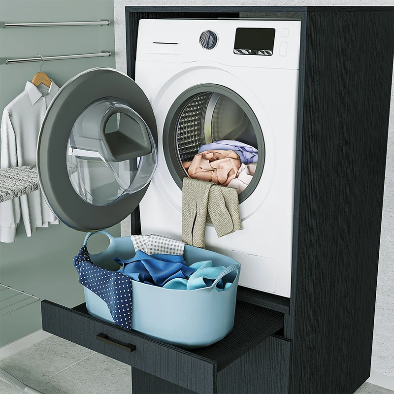 Roomart Waschmaschinenschrank SERIE 2, 67 cm, mit Ausziehbrett und Schublade, in 3 Farben