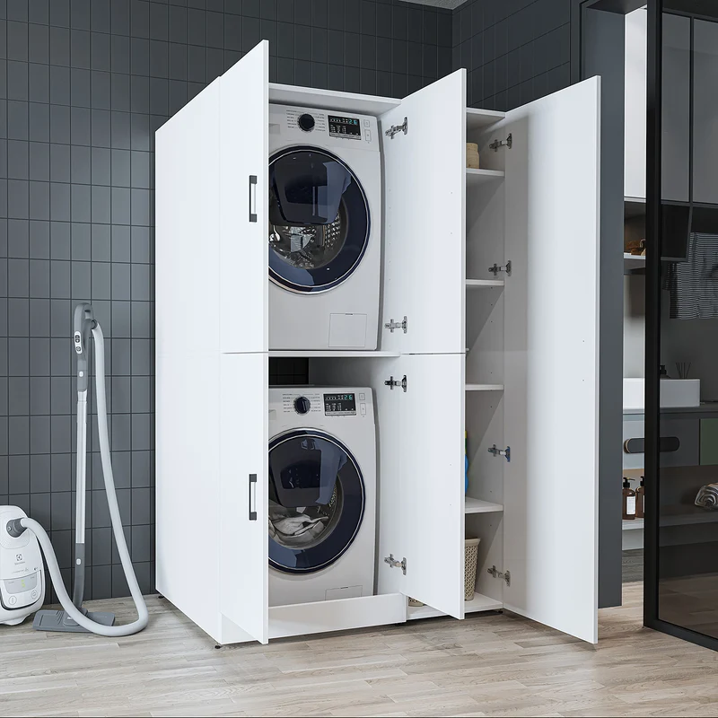 Roomart Waschmaschinenschrank DORA-II, 115 cm, für Waschmaschine und Trockner, in 5 Farben