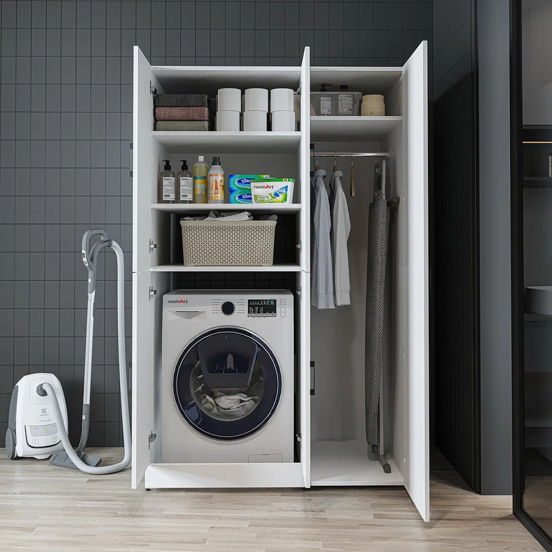 Roomart Waschmaschinenschrank DORA-II, 115 cm, für Waschmaschine und Trockner, in 5 Farben