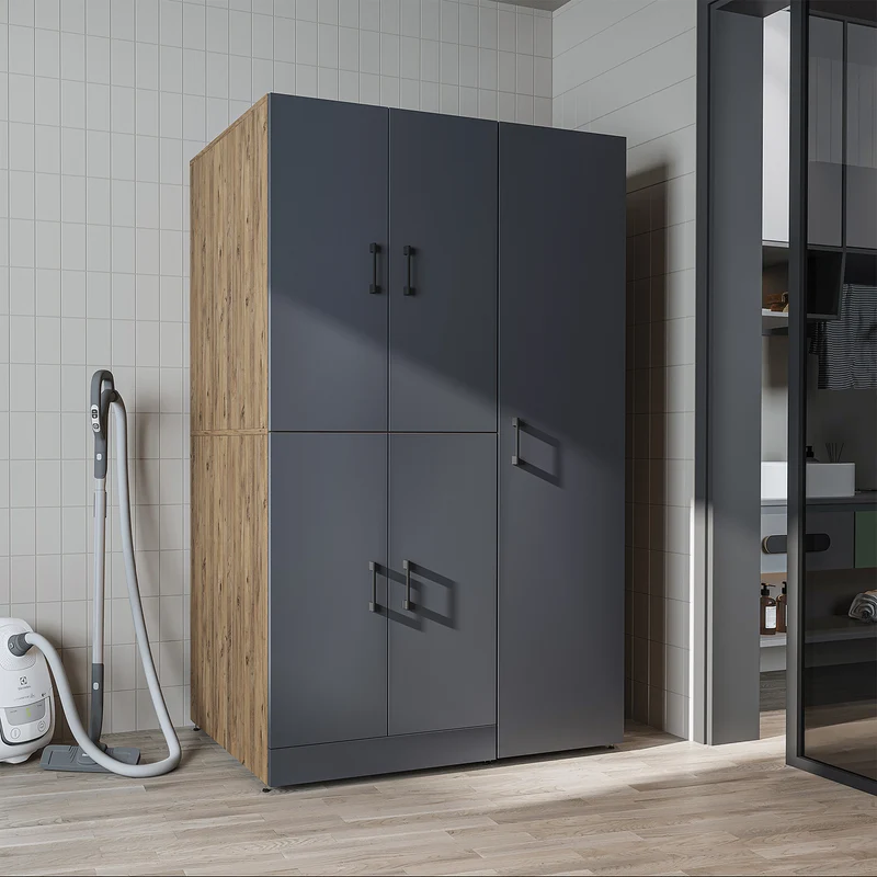 Roomart Waschmaschinenschrank DORA-II, 115 cm, für Waschmaschine und Trockner, in 5 Farben