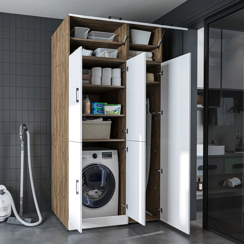Roomart Waschmaschinenschrank DORA-II, 115 cm, für Waschmaschine und Trockner, in 5 Farben