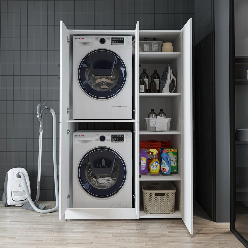 Roomart Waschmaschinenschrank DORA-II, 115 cm, für Waschmaschine und Trockner, in 5 Farben