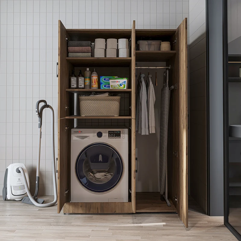Roomart Waschmaschinenschrank DORA-II, 115 cm, für Waschmaschine und Trockner, in 5 Farben