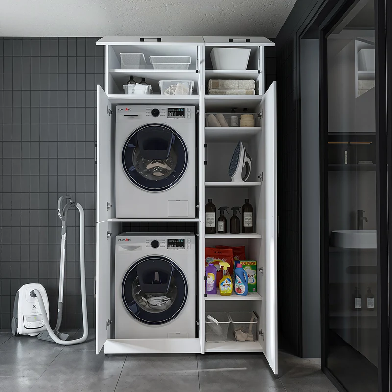 Roomart Waschmaschinenschrank DORA-II, 115 cm, für Waschmaschine und Trockner, in 5 Farben