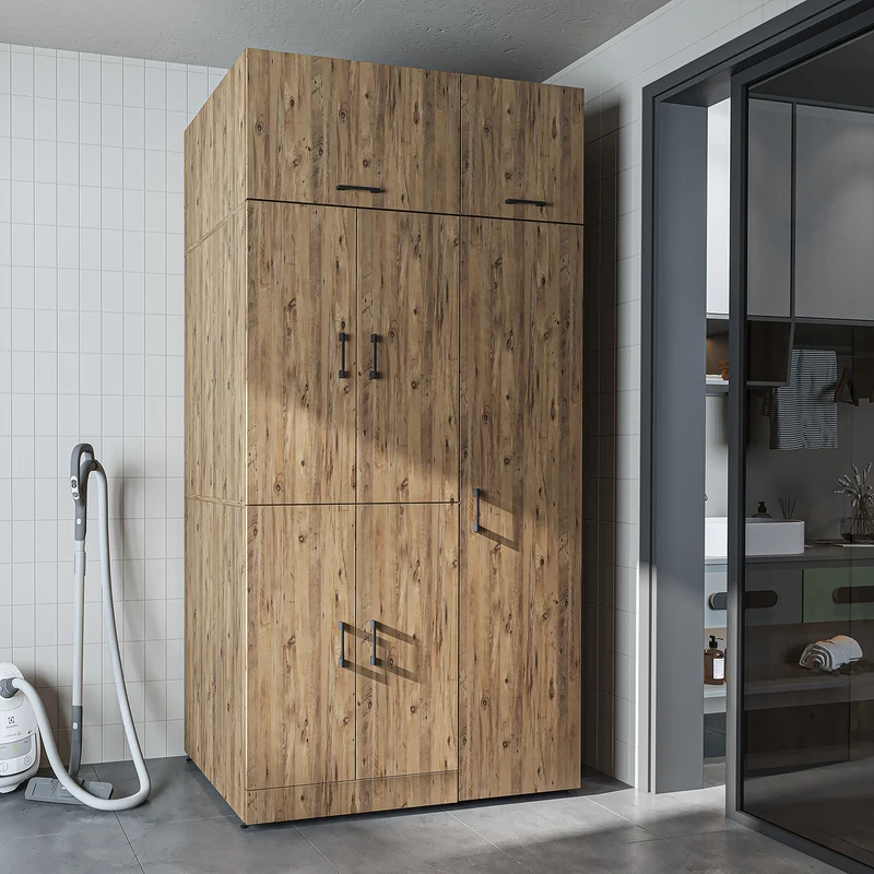 Roomart Waschmaschinenschrank DORA-II, 115 cm, für Waschmaschine und Trockner, in 5 Farben