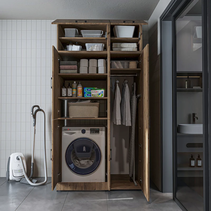 Roomart Waschmaschinenschrank DORA-II, 115 cm, für Waschmaschine und Trockner, in 5 Farben
