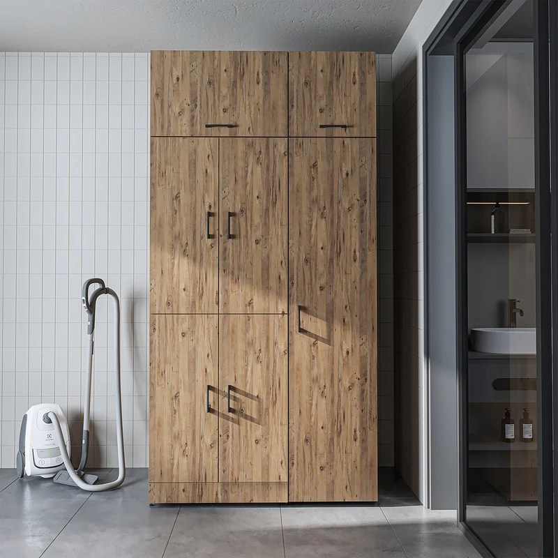 Roomart Waschmaschinenschrank DORA-II, 115 cm, für Waschmaschine und Trockner, in 5 Farben