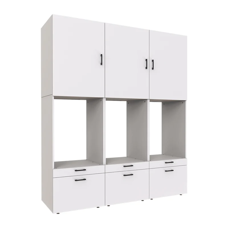 Roomart Waschmaschinenschrank SERIE 2, 201 cm, für 3 Geräte nebeneinander