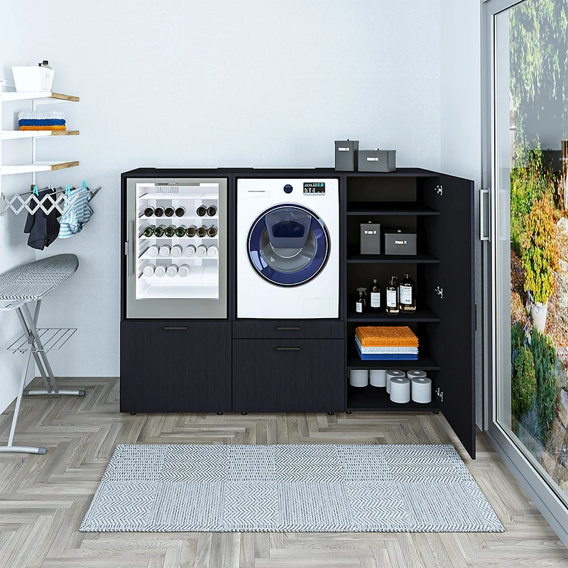 Roomart Waschmaschinenschrank SERIE 2, niedrige Schrankwand 194 oder 254 cm, in 2 Farben