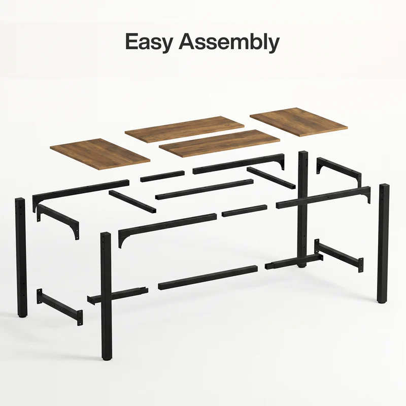 Tribesigns Bartisch 180 cm für 6–8 Personen, Hochtisch mit Metallgestell & Fußstütze