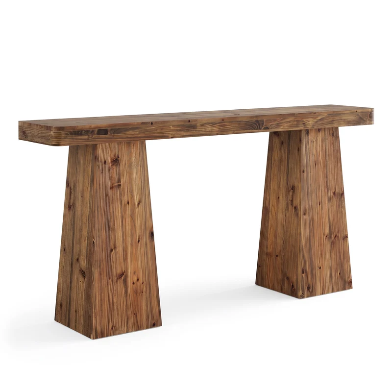 Tribesigns Massivholz Konsolentisch 160 cm, Schmaler Sofatisch hinter der Couch