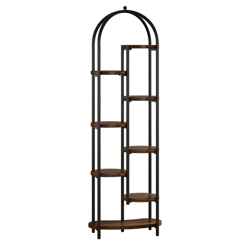 Pflanzenständer 180 cm hoch mit 8 Ablagen, Blumenständer für 10 Pflanzen, Eckregal mit Metallrahmen