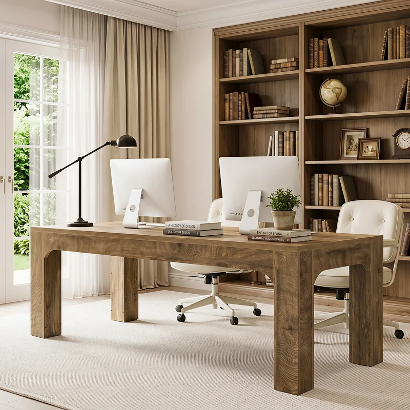Schreibtisch für 2 Personen 180 cm, Doppel-Schreibtisch für Homeoffice & Büro