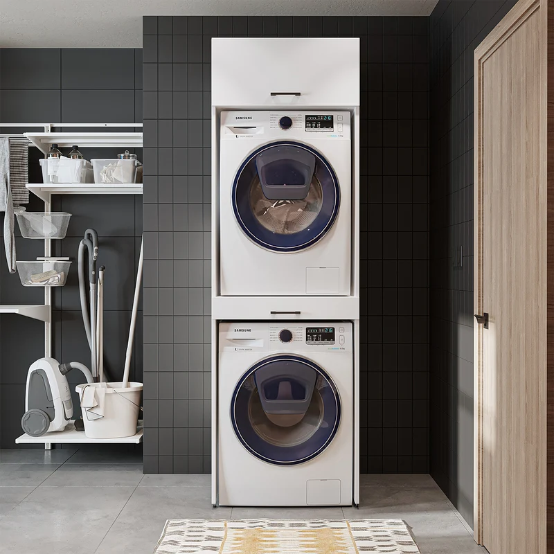 Roomart Waschmaschinenschrank DUO-I, 67 cm, für Waschmaschine und Trockner